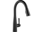 Delta Essa Single Handle Pull Down Kitchen Faucet 9113 BL DST Matte Black