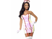 Nurse Naughty Sequins Medic Womens Sexy Mini Dress Halloween Costume Gloves