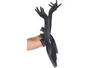 Black Satin Long Bow Gloves