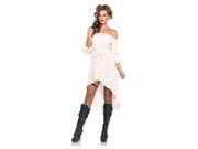 Ivory Gauze High Low Peasant Dress With Tie Up Waist And Sleeves