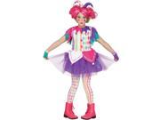 Colorful Harlequin Clown Girls Halloween Costume L