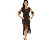 Spirit Womens Dark Bronw Native American Indian Fringed Halloween Costume L