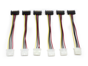 Aleratec 6 4 Pin Molex to 15 Pin SATA Cable Adapter 6 Pack Combo