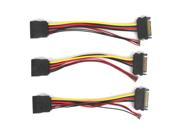 Aleratec 15 Pin SATA Power Cable with 4 Pin Socket Connector 3 Pack Combo
