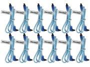 Aleratec SATA III 3 Cable 6gb Transparent Blue Straight with Clip to Angle 20 Inches. 12 Pack Combo