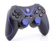 Wireless Cordless Bluetooth Game Pad USB Controller For Playstation 3 PS3 Black w Blue Stripe