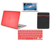 4 in 1 Rubberized Hard Matte Case for Macbook Air 13.3 A1466 A1369 Accessory Red