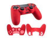 Silicone Rubber Soft Case Gel Skin Cover For Sony PlayStation 4 PS4 Controller Red