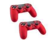 Sony PS4 Playstation Game Controller Red Silicone Gel Case Cover 2 Pack