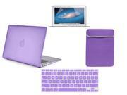 Purple Matte Rubber Case Key Skin Cover Screen Protector Sleeeve Bag Pouch For Apple MacBook Air 13 Inch Combo Pack