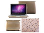Frosted Rubberized Hard Case Cover Silicone Keyboard Cover For MacBook Pro 13 Inch Metallic Gold