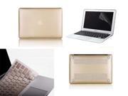 For Apple MacBook Air 13 A1466 A1369 Hard Shell Case Keyboard Cover Screen Protector Metallic Gold