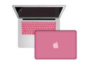 Baby Pink Rubberized Frosted Hardshell Case Cover Keyboard Cover Screen Guard For Apple MacBook Air 13.3 Models A1369 and A1466