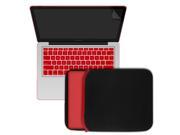 For Macbook Pro 13 A1278 Accessory Kit Rubberized Hard Shell Case Cover With Matching Keyboard Cover Sleeve Bag Screen Protector Red