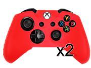 For Microsoft Xbox One Game Controller Red Silicone Gel Case Cover 2 Pack