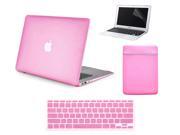 4 in 1 Rubberized Matte Hard Case for Macbook Air 13 13 Inch A1369 A1466 Keyboard Skin LCD Screen Protector Sleeve Bag PINK