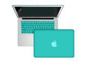 Rubberized Hard Case Keyboard Cover For Macbook Air 13 inch A1466 A1369 Free Screen Protector Turquoise Blue