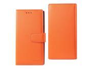 REIKO SAMSUNG GALAXY NOTE 7 SYNTHETIC BULLHIDE LEATHER WALLET CASE WITH RFID CARD PROTECTION IN ORANGE