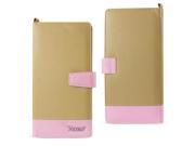 REIKO IPHONE 6 6S TWO TONE SUPER WALLET CASE WITH MULTIPLE CARD SLOTS IN PINK GOLD