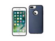 REIKO IPHONE 7 PLUS HYBRID DUAL LAYER METAL BRUSHED TEXTURE CASE IN NAVY