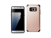 REIKO SAMSUNG GALAXY NOTE 7 RUGGED METAL TEXTURE HYBRID CASE WITH RIDGED BACK IN BLACK ROSE GOLD