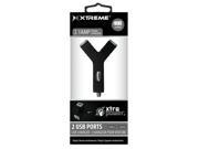 Xtreme XT 89821 Dual USB Port 2.1Amp Car Charger Black