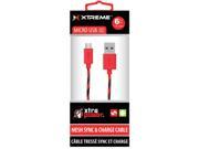 Xtreme XT 92395 6 Braided Mesh Micro USB Cable Red Black