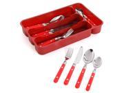 Gibson Casual Living 24pc Flatware Set Red