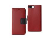 REIKO IPHONE 7 PLUS 3 IN 1 WALLET CASE IN RED