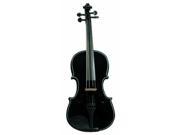 Merano Full Size Black Violin with Case