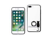 REIKO IPHONE 7 PLUS CAT SHADOW DESIGN CASE WITH ROTATING RING STAND HOLDER IN WHITE