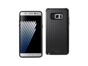 REIKO SAMSUNG GALAXY NOTE 7 RUGGED METAL TEXTURE HYBRID CASE WITH RIDGED BACK IN BLACK