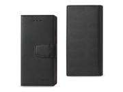 REIKO IPHONE 6 6S SYNTHETIC BULLHIDE LEATHER WALLET CASE WITH RFID CARD PROTECTION IN BLACK