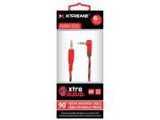 Xtreme XT 50831 6 3.5mm Braided Mesh Audio Cable Red Black