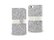 REIKO IPHONE SE IPHONE 5S JEWELRY RHINESTONE WALLET CASE IN SILVER