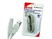 USB Male A to B Printer Peripheral Cable