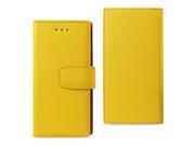REIKO IPHONE 7 SYNTHETIC BULLHIDE LEATHER WALLET CASE WITH RFID CARD PROTECTION IN YELLOW