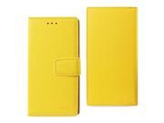 REIKO SAMSUNG GALAXY NOTE 7 SYNTHETIC BULLHIDE LEATHER WALLET CASE WITH RFID CARD PROTECTION IN YELLOW
