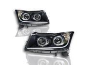 Winjet 11 15 Chevy Cruze DRL Projector Head Light Black Clear