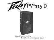 Peavey PV115D PV 115D 15 2 Way 400 Watt Powered Portable PA Speaker