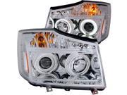 Anzo 111179 Headlights Projector Led Halo Chrome Clear Amber CCFL