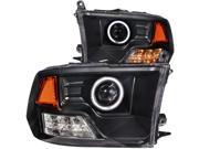 Anzo 111159 Headlights Projector Halo Black Clear Amber Ccfl