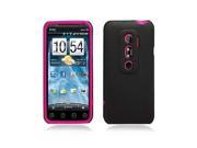 Black Hybrid Case Cover with Hot Pink Soft Inner Case for HTC Evo 3D Evo V