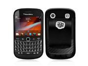 Black Silicone Hybrid Cover with White Hard Inner Case Clip for Blackberry 9900