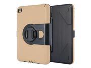 For iPad Mini 4 Gold Hybrid Defender w Removalable Rotating Front Cover Case