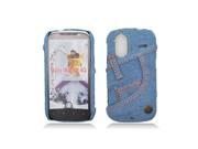 Light Blue Jeans Back Cover Hard Case for HTC Amaze 4G Ruby