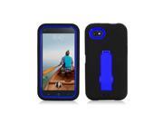Blue Hybrid Hard Case Cover with Black Silicone Outer and Stand for HTC First