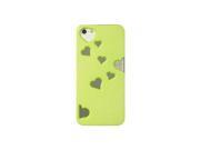 For iPhone 5 5S Green With Heart Reflection Mirror Snap On Back Cover Case