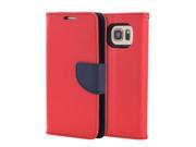 For Samsung Galaxy S7 Red Diary Flip Folio Wallet Leather ID Card Cover Case