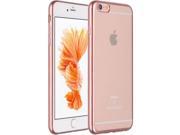 For iPhone 6 6S Plus 5.5 Clear Back Rose Gold Chrome Border TPU Cover Case